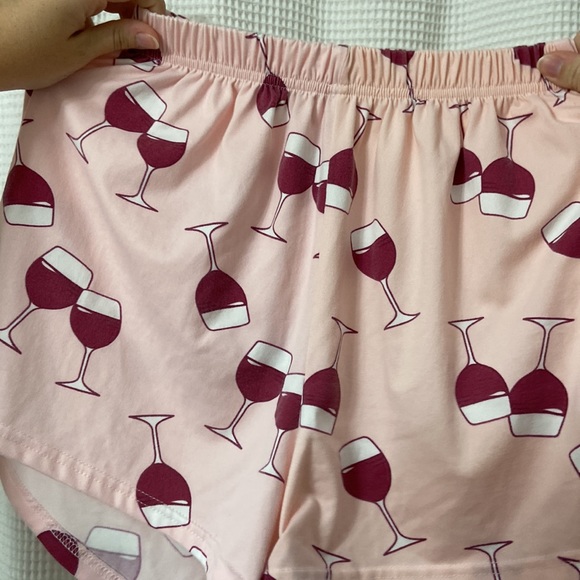 Women’s SHEIN “Wine O’ Clock” pink and white pajama set. Size medium. - Picture 5 of 11
